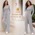 thumbnail image 4 of VDJ Two Piece Sets for Women Fall Winter Long Sleeve Sweatsuit Outfits Sets Vacation Clothes Pockets Tracksuit Matching Clothing, 4 of 9