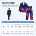thumbnail image 4 of Uemuo Cosmic Cat Psychedelic Journey Pattern 2-Piece Loungewear Set - Men’s Soft Sleepwear, Cozy Winter PJs, Comfy Sleep Set-Small, 4 of 7