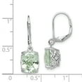 thumbnail image 2 of 925 Sterling Silver Green Quartz Earrings Drop Dangle, 2 of 6