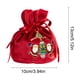 thumbnail image 3 of Bolsa de regalo navideña de terciopelo | Pequeña bolsa navideña roja y verde para dulces y regalos | Bolsa de tela reutilizable con asa | 10 x 13 cm, 3 of 5