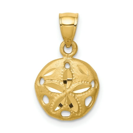 14K Yellow Gold Sand Dollar Pendant