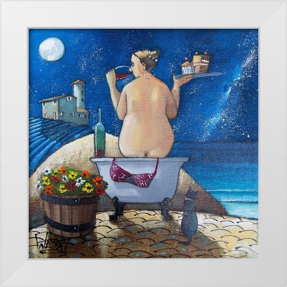 West, Ronald 15x15 White Modern Wood Framed Museum Art Print Titled - Bath II