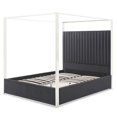 thumbnail image 4 of Jeffrey Canopy Velvet Upholstered King Bed Frame In Black, 4 of 7