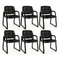 thumbnail image 1 of Costway Ensemble de 6 Chaises de Salle d'Attente, Chaise de Conférence Rembourrée pour Invités avec Accoudoirs, 1 of 9