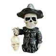 thumbnail image 2 of Halloween Ghost Figurine Ghost Decor Halloween Hat Skull Ghost Decoration Statue Ornament Ghost Festival Resin Handicraft Ornament Halloween Decoration for Gift Props Tabletop Home Decor, 2 of 6