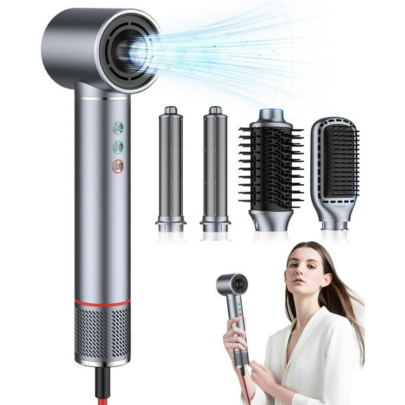 5 in 1 High-Speed Hot Air Styler-13000 RPM Hair Dryer Air Styling System, Hot Air Brush, Wrap Air Curling Wand Round Brush Hair Straightener Comb Hair Volumizer Blow Dryer Set