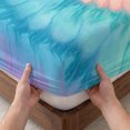 thumbnail image 3 of Cal.King Size Fitted Sheet Set - Colorful Tie Dye 3 Piece Bedding Sets 16" Deep Pocket Fitted Sheet with 2 Pillowcases, Rainbow Ombre Abstract Pattern Art Brushed Microfiber Hotel Luxury Bed Sheets, 3 of 9