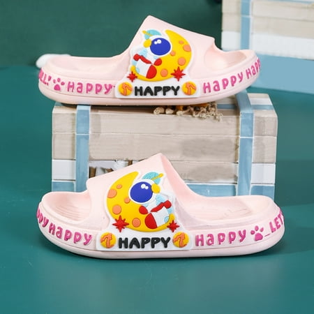 

HAXMNOU Children Kids Boys Girls Cartoon Cute Beach Water Non-Slip Slippers Shoes 3-10Y Pink