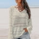 thumbnail image 1 of brillar Traje de baño de Color sólido para mujer, traje de baño con cuello en V, Bikini de encaje de ganchillo, ropa de playa, Top de punto, 1 of 5
