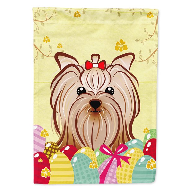 Yorkie Yorkshire Terrier Easter Egg Hunt Garden Flag
