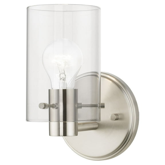 17231-91 Livex Lighting Munich - 1 Light Wall Sconce In Contemporary Style-8.5 Inches Tall and 5 Inches Wide-Brushed Nickel Finish