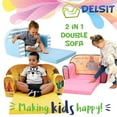 thumbnail image 4 of Delsit Toddler Couch and Kids Flip Open Foam Double Sofa, Navy Anchors, 4 of 4