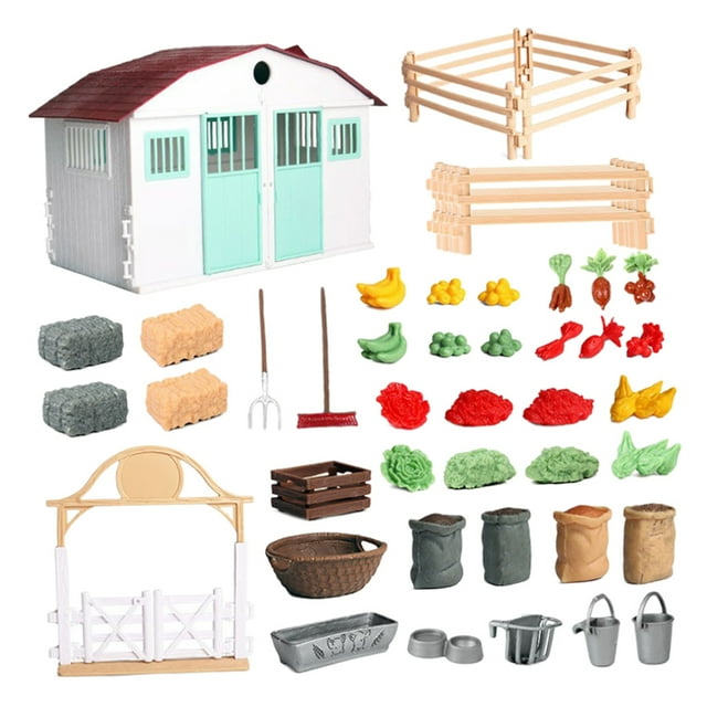 Miniaturas de Granja Casa Verduras Decoración de Valla Sunnimix Figuras de acción de PVC
