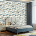 thumbnail image 2 of Peel and Stick Wallpaper Contact Paper Abstract Waves Soft Blue Beige Tones Self Adhesive and Removable 17.7in x 118in, 2 of 8
