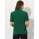 thumbnail image 3 of Blusas de gasa Allegra K con cuello en V casual de manga corta para mujer con corbata Verde Oscuro XS, 3 of 5