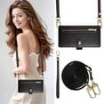thumbnail image 7 of For Samsung Galaxy A26 5G / A16 / A17 4G 6.7-inch Wallet Case for Women Men Multi-Card Slots Zipper Pocket Lanyard Strap Wristlet Leather Phone Case,Black, 7 of 7