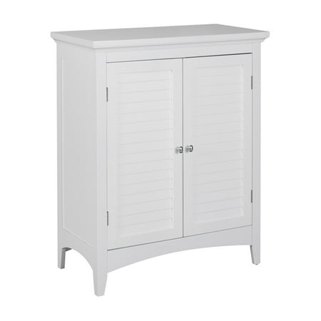 Elegant Home Fashions Sicily Floor Cabinet with 2 Shutter Doors, White