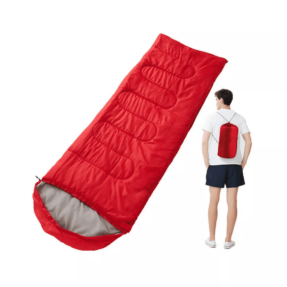 PEAKTREND Sleeping Bags for Adults Camping Portable Waterproof Compression Sack- Camping Sleeping Bags for Big and Tall (Red)