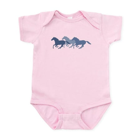

CafePress - Blue Galloping Horses Infant Bodysuit - Baby Light Bodysuit