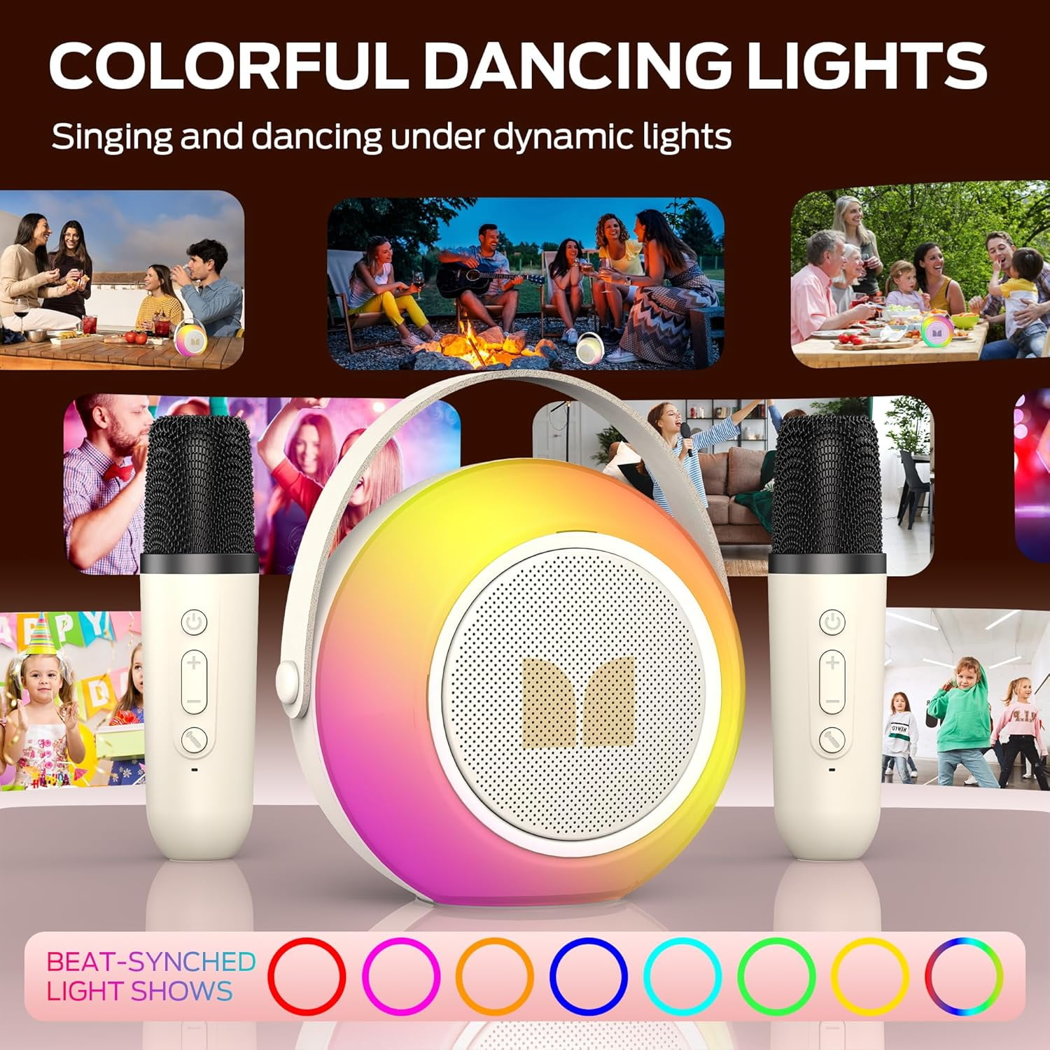 Monster MS62112 Hotshot Plus Portable Bluetooth Speakers, Mini Karaoke Machine, S15-White