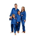thumbnail image 2 of Inglocry Cotton Family Christmas Pajamas Matching Sets 2025 Satin Plus Size Casual Pjs Matching Sets for Family Blue 130, 2 of 7