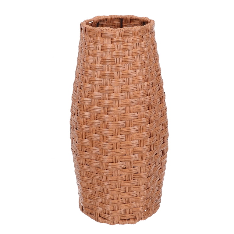 Tall Wicker Floor Vases
