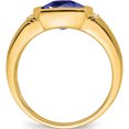 thumbnail image 2 of 14K Yellow Gold Created Sapphire And Diamond Mens Ringsize 10 (Width 2.1 To 11.3) - Jbsp, 2 of 5