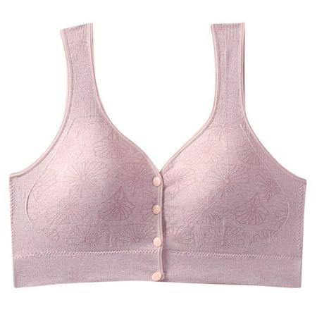 Xiaoxatg Women s Seamless Wrap Chest Buttonless Wireless Comfortable Push Up Nursing Bra For Middle And Elderly Women The Running Girl Sports Bra