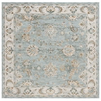 SAFAVIEH Hamilton Finnian Oriental Polyester Area Rug, Blue/Gold, 6'7" x 6'7" Square