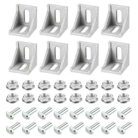 

8Sets 4040 European Inside Corner Bracket Gusset Kits 38x38x35mm - Silver