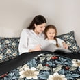 thumbnail image 5 of Homewish Chic Floral Flowers 3-Piece Full Size Comforter Sets For Kids Teens Adults,Exotic Style Bedding Comforter Set,Retro Vintage Lightweight Bedding Sets,Ultra Soft Home Decor,Reversible, 5 of 8