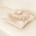 thumbnail image 3 of 3D Flower Handmade Throw Pillow Cover Decorative Beige Velvet Pillowcase Cushion Cover with Hidden Zipper for Couch Bed Living Room Home Decor 18 x 18 Inches, 3 of 6