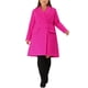 thumbnail image 2 of Abrigos de invierno de talla grande para mujer, con solapa de muesca, doble botonadura, abrigo tipo pea, 3X, rosa intenso, 2 of 6