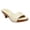Beige, variant on Women Chic Open Toe Medium Heel Mules Wooden Sole Studs Crocodile Texture Leather Slip On Sandals Size 16 Beige
