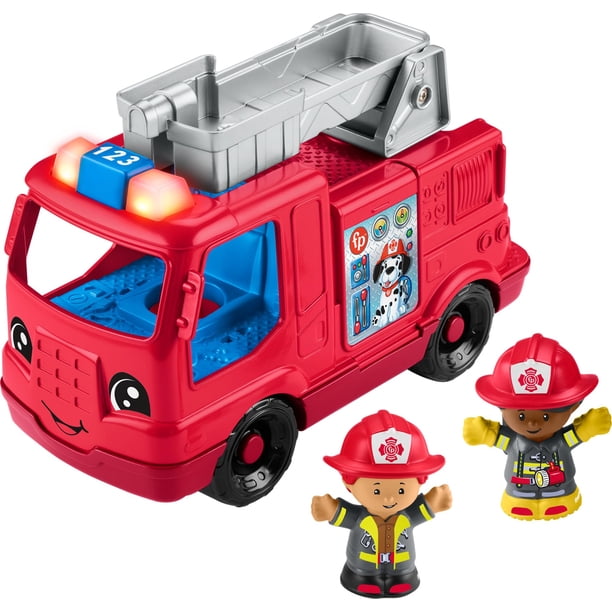 Camión de bomberos de juguete Fisher-Price Little People con 2 figuras, 1 o más Y