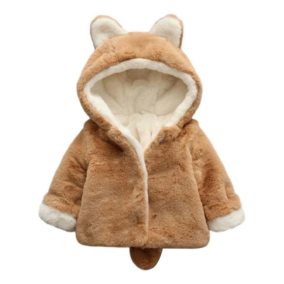 WOYY Winter Toddler Girls Coat Thickened Warm Soft Jacket Outerwear for Kids, Sizes 3-4T