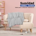 thumbnail image 4 of Cobija Matrimonial Frazada Ultra Suave Ligera Gris GAON, 4 of 10