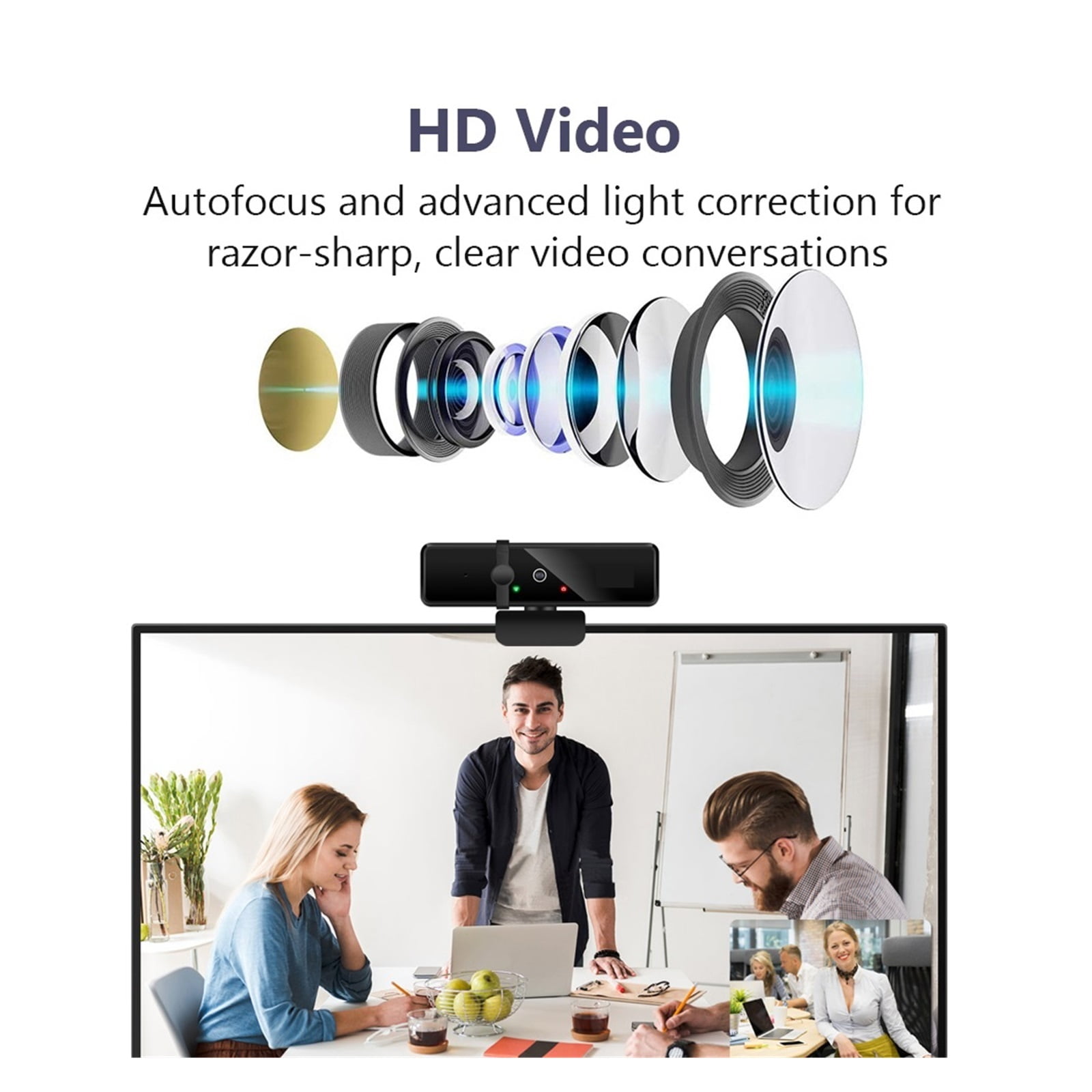 Webcam 4K Full HD Mini Camera Webcam With Microphone 30fps USB Web Cam For PC Laptop Video Shooting Camera Webcamera ,HD Video