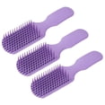 thumbnail image 3 of Hair 3pcs Cepillo Para El Cabello Púrpura Hueco Diente Ancho Plástico Masaje Antiestático Peine Para Desenredar Para Todo El Cabello Húmedo Y Seco, 3 of 7