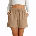 thumbnail image 6 of Causal Shorts for Women Drawstring Elastic High Waist Pleated Shorts Summer Beach Vacation Shorts with Pockets, 3XL, 6 of 6