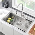 thumbnail image 4 of 28 Inch Drop In Kitchen Sink Workstation-VASOYO 28x20 Drop In Sink Topmount 16 Gauge Deep Stainless Steel Single Bowl Kitchen Sinks with Cutting Board, 4 of 4