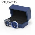 thumbnail image 6 of 3pc Couples Wedding Ring Sets His And Hers Women Sterling Silver Blue Moissanite and men Wedding Bands Together With Ring Gift Jewelry Box, 6 of 6