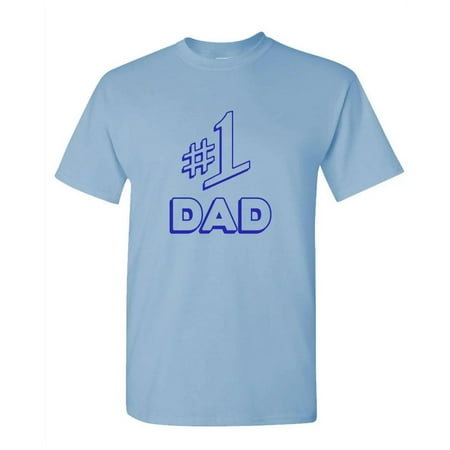 NUMBER 1 DAD - funny fathers day - Mens Cotton T-Shirt (XL)