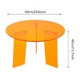 thumbnail image 2 of ToppiJoy Orange Acrylic Side Table Round - 23.6" Modern End Table with 44lbs Capacity, 15.7" Height for Living Room/Bedroom, Shatter-Resistant Coffee Table, 2 of 17