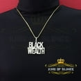 thumbnail image 6 of King of Bling's Promise Yellow Sterling Silver BLACK WEALTH Sign Pendant 9.30ct Cubic Zirconia, 6 of 12