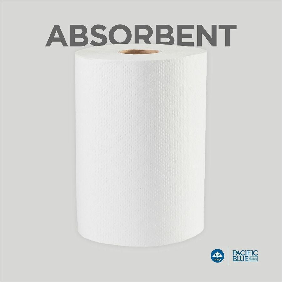 Pacific Blue Basic® Paper Towel Roll by GP PRO (Georgia-Pacific), White, 28706, 350 Feet Per Roll, 12 Rolls Per Case