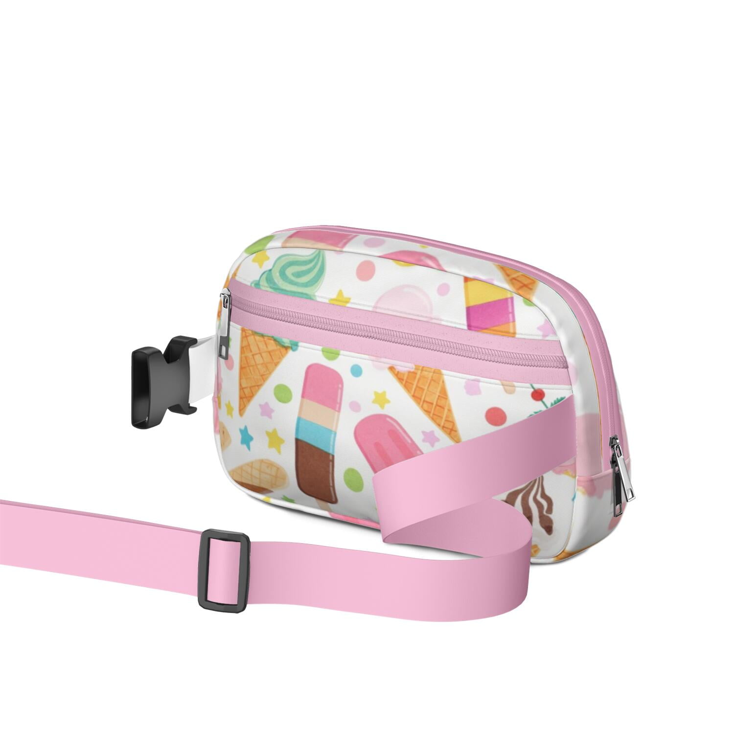 Crossbody Belt Bag Ice Cream Waist Bag Running Belt Bag for Jogging for Women Casual Waist Packs with Adjustable Strap Waterproof Belt Bag for Workout Running Travelling