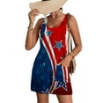 thumbnail image 2 of Biekopu Women's Shorts Jumpsuit Star Stripe Printed Sleeveless U-neck Wide Leg Playsuit for Independence Day, 2 of 6