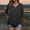 Gray, variant on Womens Plus Size Basic Tops 3/4 Sleeve V Neck Button Down Henley Shirts Casual Summer Loose Tunics Tees