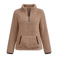thumbnail image 4 of BUIGTTKLOP Fuzzy Fleece Sweatshirts for Women 1/4 Zip Pullover Tops Long Sleeve Shirts Thiken Winter Warm Pullovers with Pockets, 4 of 8